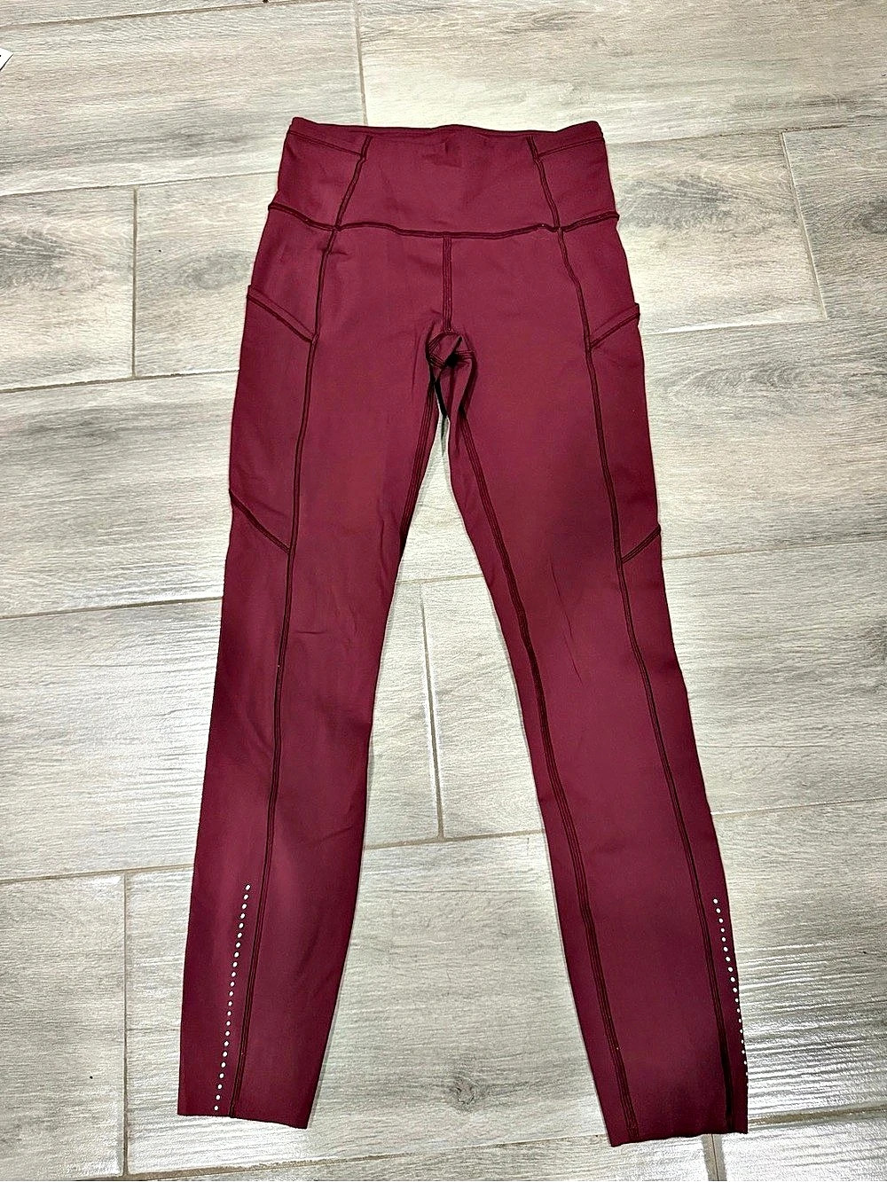 lululemon Fast and Free Tight Burgundy Leggings